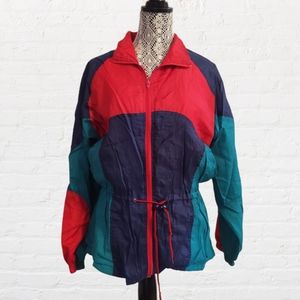 Vintage 80s 90s lightweight colorblock windbreaker